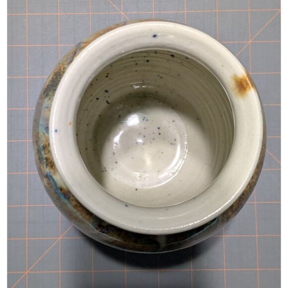 Handcrafted Studio Pottery Vase 7" Tall Drip Glaze Colorful & Unique - Picture 9 of 15